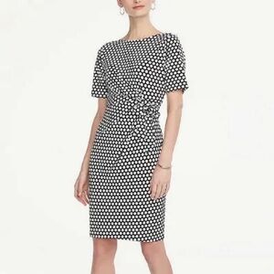 Ann Taylor Black and White Polka Dot Midi Dress